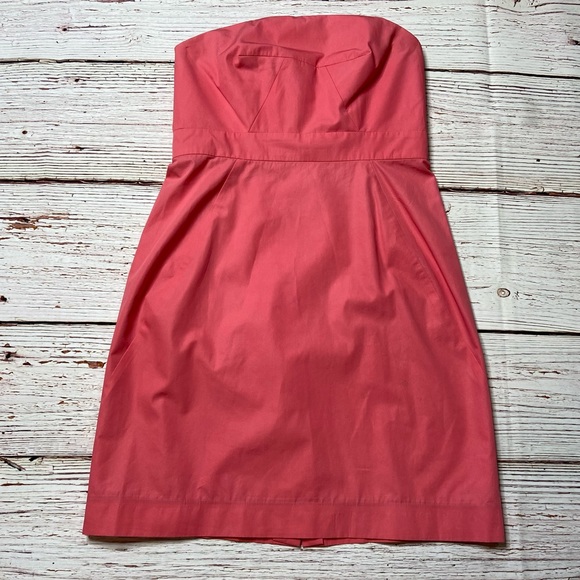 J. Crew Dresses & Skirts - COPY - J. Crew Strawberry Pink Strapless Dress Sz 4
